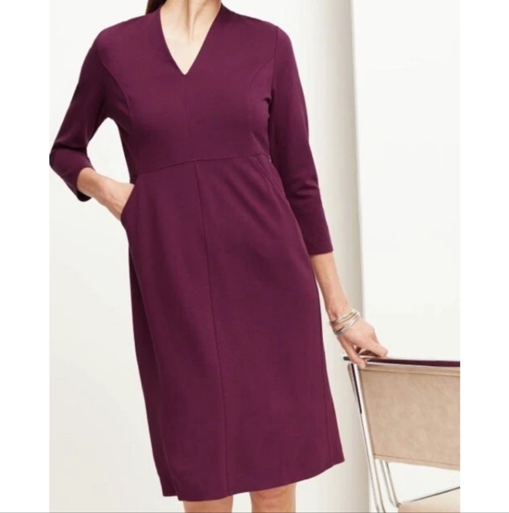 J. Jill Wearever Collection Sheath Jersey Dress Passionfruit New Small